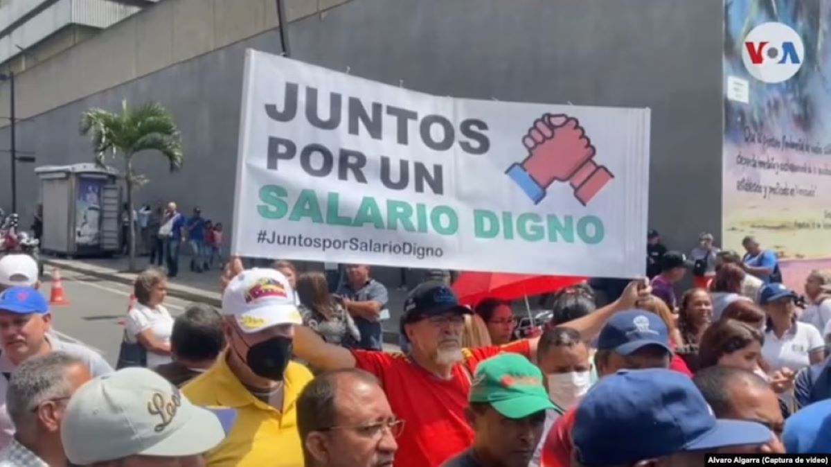Protesta por el salario Minimo en Venezuela